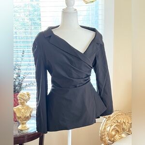 SHEIN Black Wrap Blouse